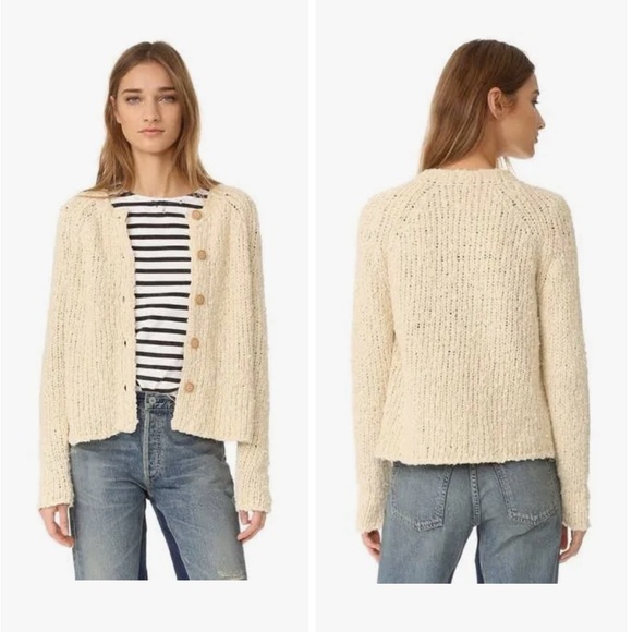 Current Elliott Size 1 Cream Ivory Cardigan - Picture 3 of 7